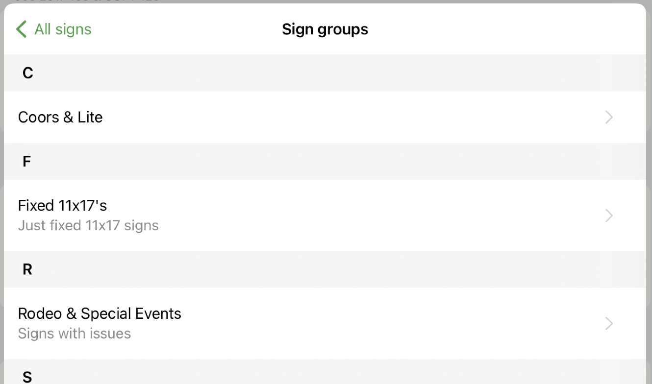 Your new groups in the iOS app.
