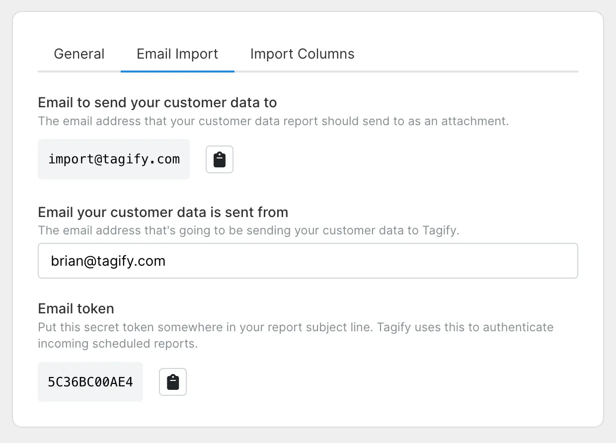 Email import