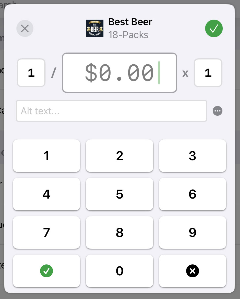 Price pad