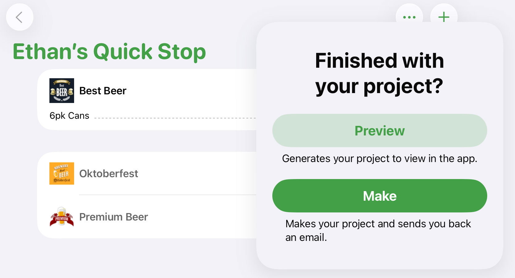 Finishing a project