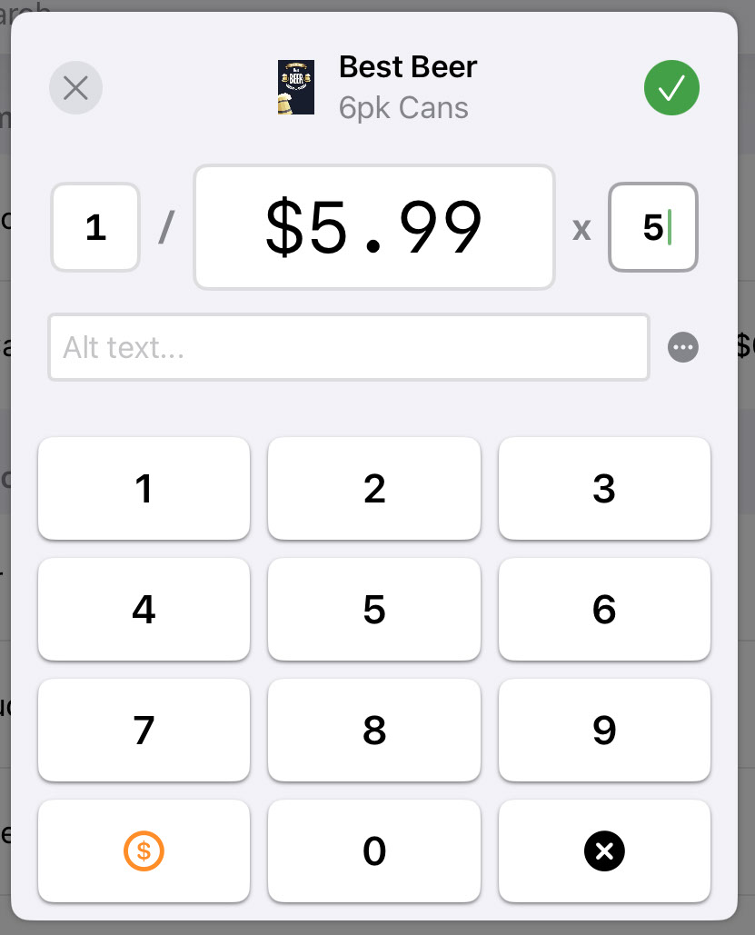 Price pad