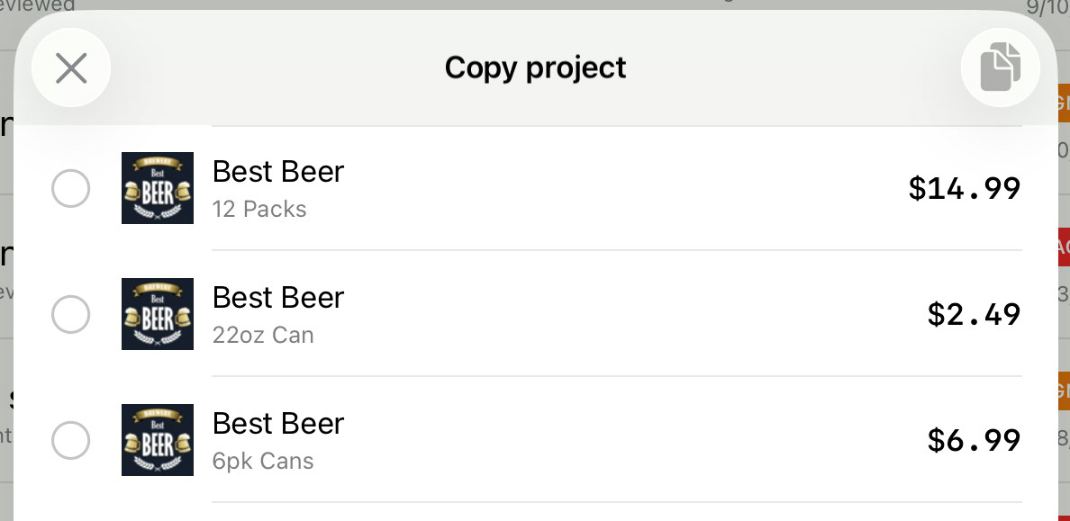 Pick what to copy